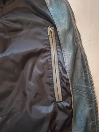 Cazadora de cuero azul Red Skins