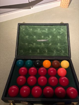 Bolas de snooker en maletín