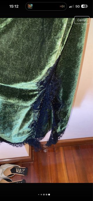 Vestido lencero terciopelo verde