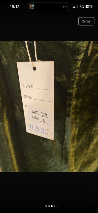 Vestido lencero terciopelo verde