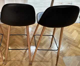 Taburetes altos negros con respaldo