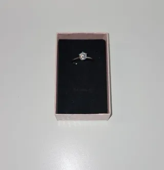 Anillo de Moisoanita Real de 1ct, Plata, Ajustable