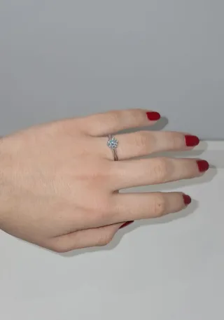 Anillo de Moisoanita Real de 1ct, Plata, Ajustable