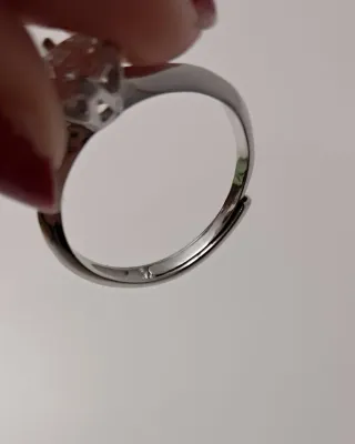 Anillo de Moisoanita Real de 1ct, Plata, Ajustable