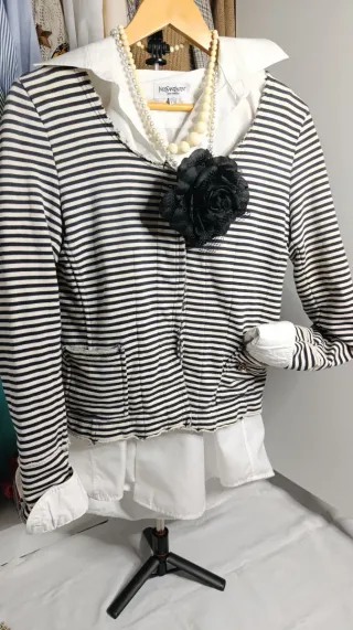 Jersey Maison Scotch Rayas Blanco y Negro