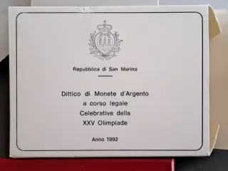 San Marino 1992 Dittico Monete Argento Olimpiade
