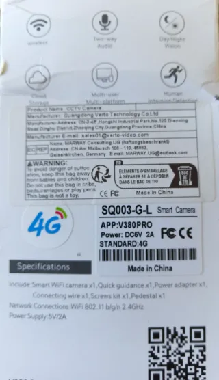 Cámara  Inteligente 4G sim card