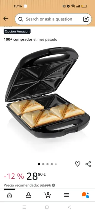 Sandwichera Tristar SA-3065 XL