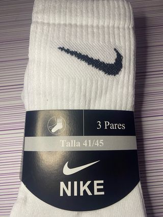Calcetines Nike Blancos Talla 41/45 (3 Pares)