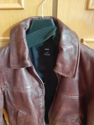 Chaqueta Bomber Piel Mango Talla M