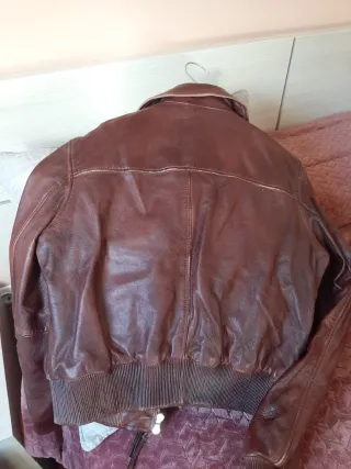Chaqueta Bomber Piel Mango Talla M