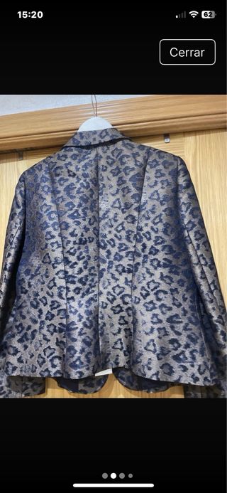 Blazer Fiesta Seda Salvaje Talla 44 Nueva