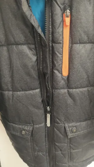 ABRIGO NIÑO GRIS OSCURO Y AZUL