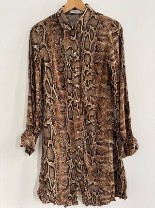 Vestido Camisero Animal Print Mango