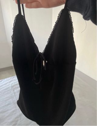 Body negro con cordones