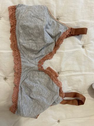 Sujetador de lactancia beige y gris