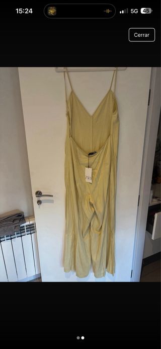 Mono Zara espalda descubierta amarillo