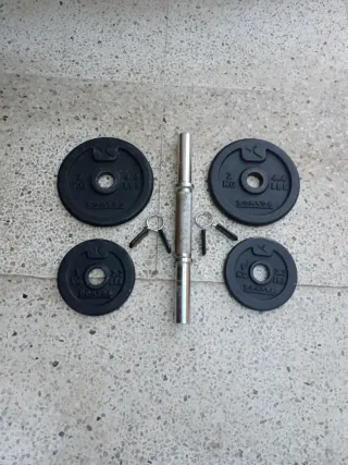 Mancuerna con 4 discos (2x1kg, 2x2kg)