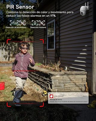 Cámara Vigilancia COOAU Batería Exterior
