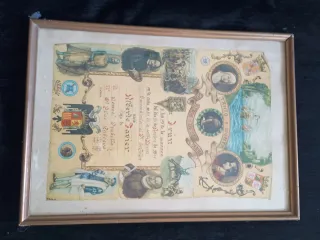 Cuadro decorativo madera y papel