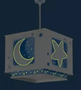 Lámpara infantil azul luna y estrellas