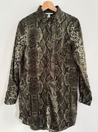 Vestido Camisero Verde Estampado Animal