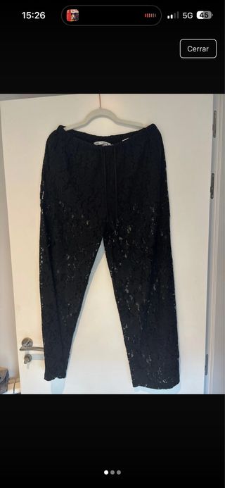 Pantalón Zara semitransparente negro
