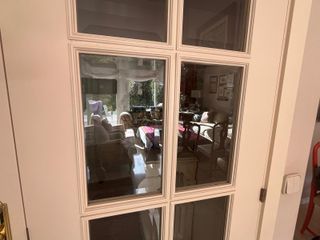 Puerta doble blanco roto biselada