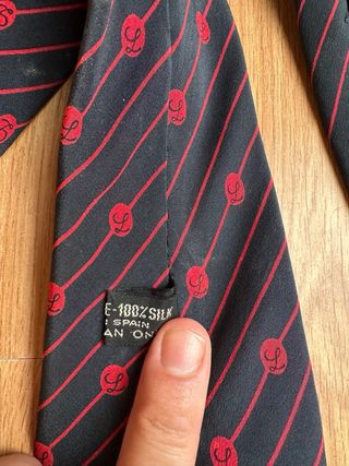 Corbata Loewe Seda Vintage Roja y Azul Marino