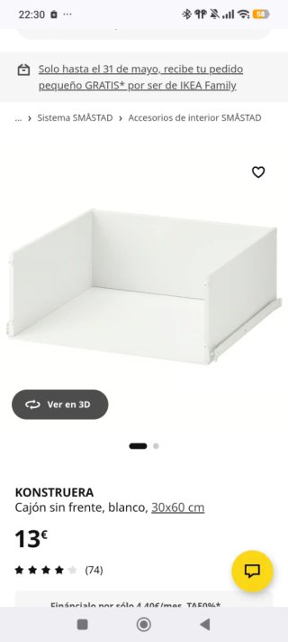 2 Cajones Mueble Smastad Ikea Blanco y gris
