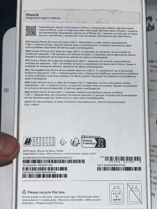 iPhone 16 100% Bateria Negro Original con Factura