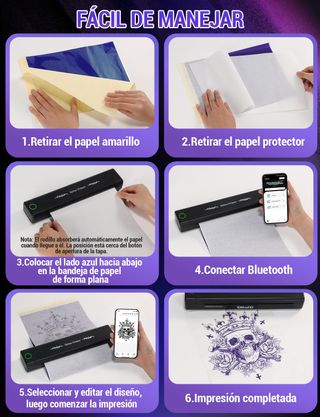 Impresora Tattoo YOHOOLYO Bluetooth Negra