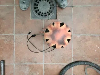 Lámpara cerámica naranja y beige