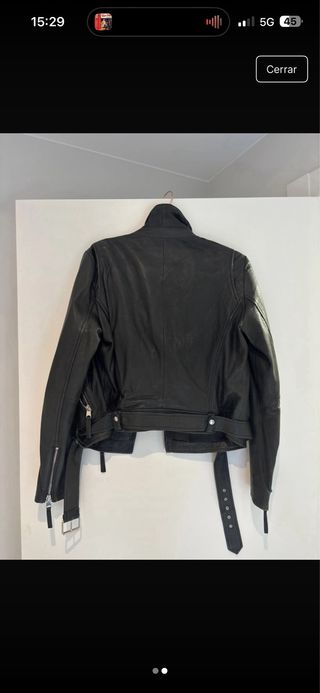 Cazadora Biker Zara Piel Negra