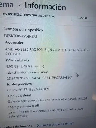 Ordenador HP Negro/Gris