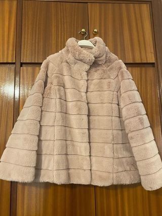 Chaqueta reversible rosa pelo