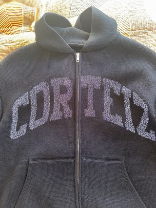 Corteiz Sudadera Cremallera College Knit Negra