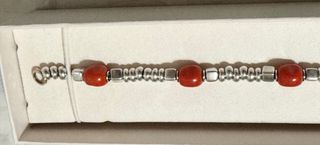 Bracciale Dodo pepite resina rosso argento