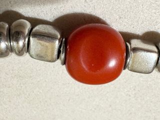 Bracciale Dodo pepite resina rosso argento