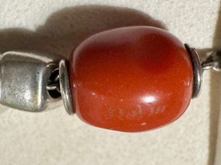 Bracciale Dodo pepite resina rosso argento