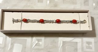 Bracciale Dodo pepite resina rosso argento