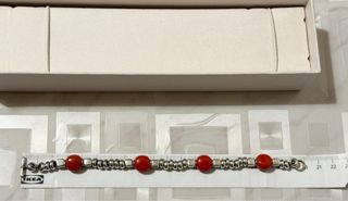 Bracciale Dodo pepite resina rosso argento