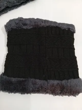 Gorro y Bufanda Invierno Negro