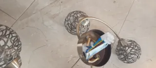 Lámpara de salón acero cromado bombillas led