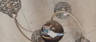 Lámpara de salón acero cromado bombillas led