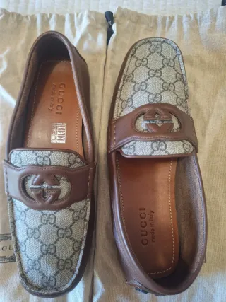 Zapatos Gucci Beige y Marrón 9 1/2 en americano