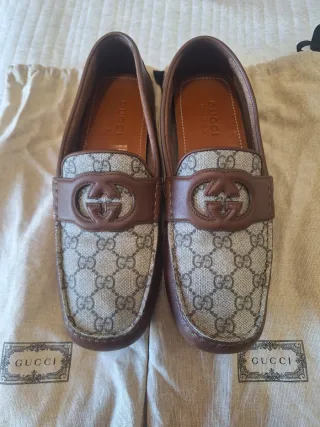 Zapatos Gucci Beige y Marrón 9 1/2 en americano
