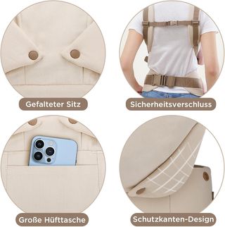 Mochila Portabebés Ergonómica Beige
