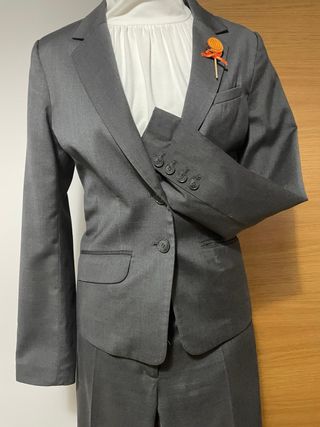 Traje pantalón gris antracita