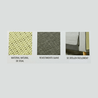 Rascador Sisal Protector Sofá Gatos Beige/Gris